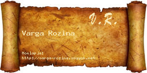 Varga Rozina névjegykártya
